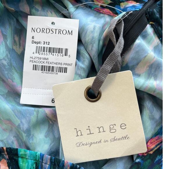 Hinge Womens 6 Peacock Feathers Print Feminine/Artistic Skirt - Picture 8 of 9